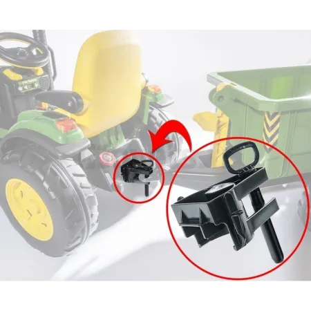 John Deere Peg-Pérego trekkeroppikhaak voor Rolly Toys aanhanger