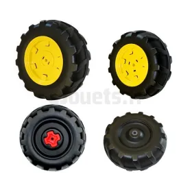 Set van 4 John Deere Ground Force/Loader 12V achter + voorwielen...