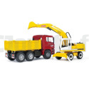 Camion MAN avec éxcavatrice LIEBHERR BRUDER 02751 BRUDER