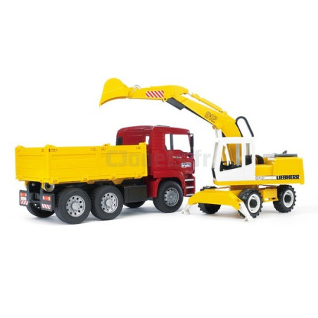 Camion MAN avec éxcavatrice LIEBHERR BRUDER 02751