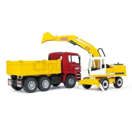 Camión MAN con excavadora LIEBHERR BRUDER 02751