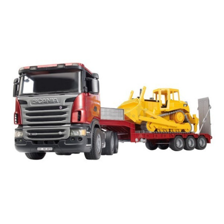 Scania truck with BRUDER 03555 bulldozer