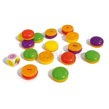 16 Hamburguesas de Dingo + 1 Dado para el juego Cuisto Dingo Goliath 30333