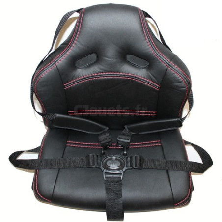 Leather-look seat with harness for electric vehicle for children