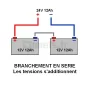 Schéma Branchement batteries en série