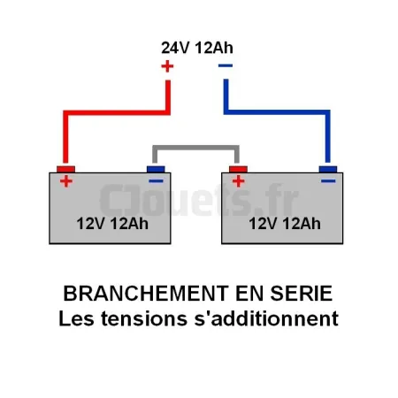 Esquema de conexión de la batería en serie