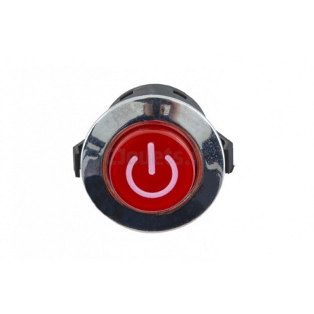 Red start switch and 3-way chrome surround