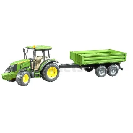 John Deere tractor con remolque de plataforma BRUDER 02108