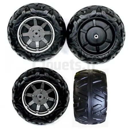 Ensemble 2 roues avant + 2 roues arrière Polaris Ranger RZR 900 12V et 900 XP 24V Peg-Pérego PEG-PEREGO