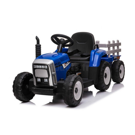 Tracteur avec remorque Bleu, Electrique 12 Volts pour Enfants avec Télécommande parentale