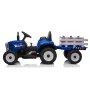 Tracteur avec remorque Bleu, Electrique 12 Volts pour Enfants avec Télécommande parentale