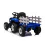 Tracteur avec remorque Bleu, Electrique 12 Volts pour Enfants avec Télécommande parentale