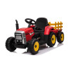 Tracteur avec remorque Rouge, Electrique 12 Volts pour Enfants avec Télécommande parentale TI/XMX611R