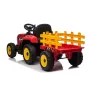 Tracteur avec remorque Rouge, Electrique 12 Volts pour Enfants avec Télécommande parentale