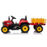 Tracteur avec remorque Rouge, Electrique 12 Volts pour Enfants avec Télécommande parentale TI/XMX611R