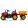 Tractor y remolque eléctrico rojo de 12 voltios para niños con...