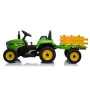Tractor y remolque eléctrico verde de 12 voltios para niños con ...