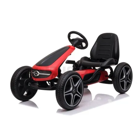 Go-Kart a pedales Mercedes rojo para niños de 3 a 8 años