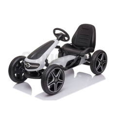 Weißes Mercedes Tretkart für Kinder von 3 bis 8 Jahren KART/MBLANC