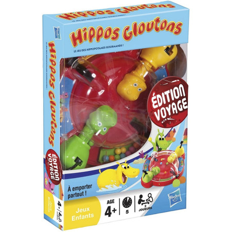 Hasbro Gluttonous Hippos Travel Edition Brettspiel 27470101