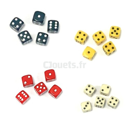 6-sided colored dice set of 5 pieces