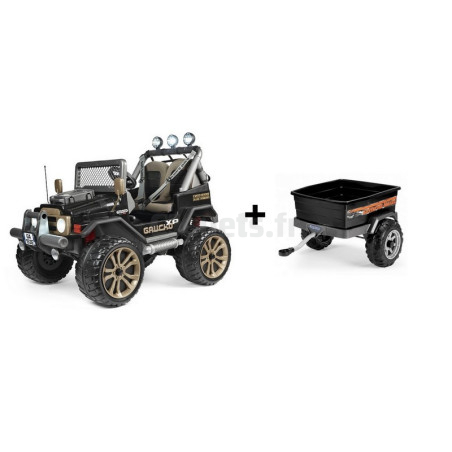 Gaucho XP 4x4 Elektro für Kinder 2 Plätze 24 Volt + Peg Perego Anhänger