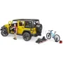 Jeep Wrangler Tout Terrain avec vélo Bruder 02543 BRUDER