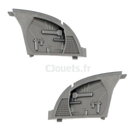 Left and right engine covers Gray John Deere Ground Force/Loader 12V Peg-Pérego