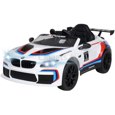 BMW M6 GT3 Blanche 12 Volts Electrique pour enfant avec télécommande parentale