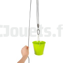 Pulley with metal bucket