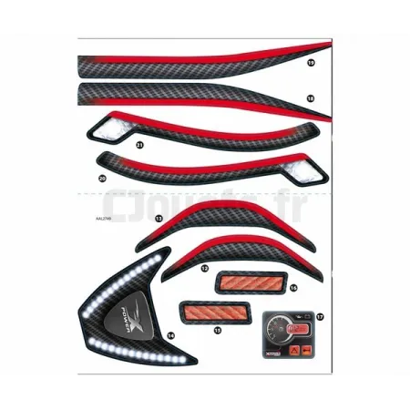 Stickers voor Quad X Power Carbon Smoby 033050