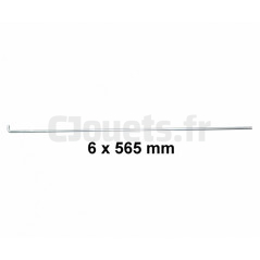 Stabstahl 6 x 565 mm für Smoby Tischfußball 9110003