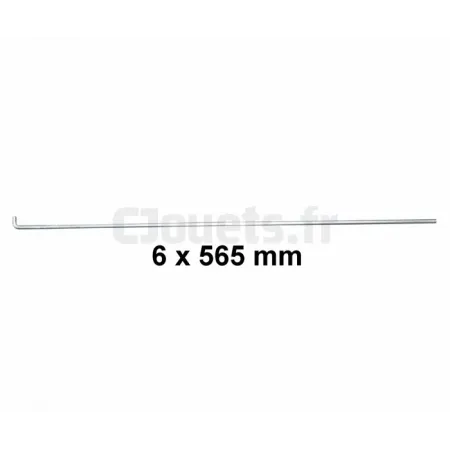 Barra de acero 6 x 565 mm para futbolín Smoby