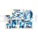 Kit décors adhésifs camouflage bleu mat pour Gaucho et Superpower PEG-PEREGO