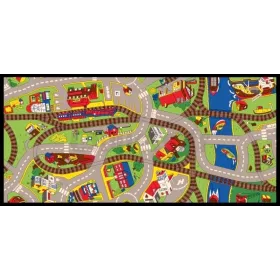 Tapis de jeu circuit de train 95 x 200 cm