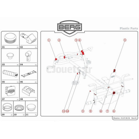 Pièce plastic divers Basic/Rac Berg 51.07.00.36