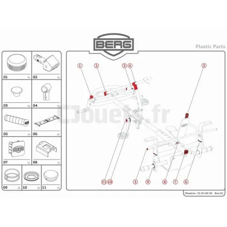 Diverse plastic onderdelen Basic/Rac Berg 56.01.10.25