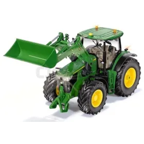 John Deere 7310R trekker met Siku 6792 laadschop