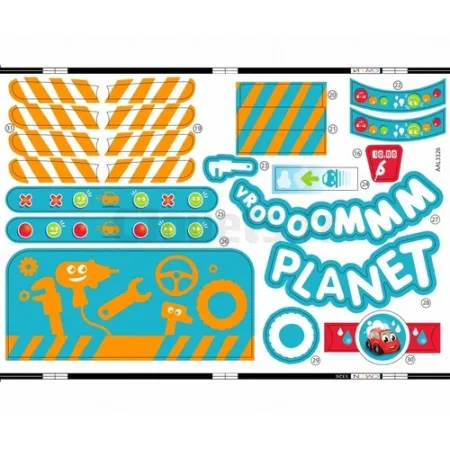 Decoraciones adhesivas para Vroom Planet Grand Garage