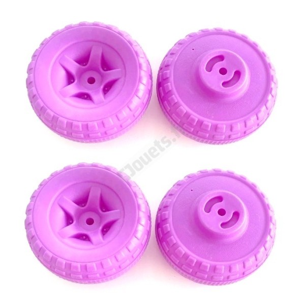 Roues plastique rose pour Quad Feber 6 Volts