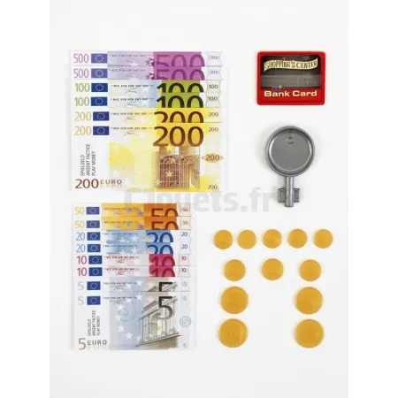 Monedas, billetes, tarjetas de crédito y llaves de juguete Klein