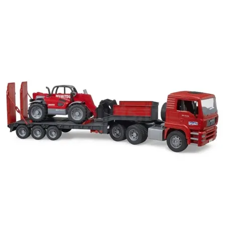 MAN TGA truck with low-loader and Manitou Bruder BRUDER