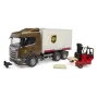 Scania R-Serie UPS Logistics Truck with Bruder 03581 Forklift BRUDER