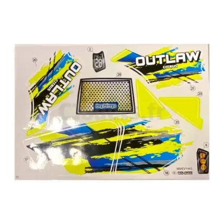 Citrusové samolepiace nálepky pre Quad Polaris Outlaw 12V Peg-Pérego