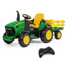 John Deere Ground Force Children's Electric Tractor with remote control by Peg Perego 12 Volt with Trailer PEG-PEREGO