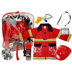 Kinderbrandweerpak met brandblusser, helm en accessoires