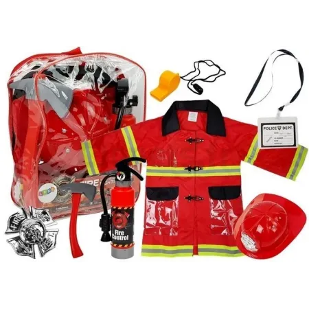 Kinderfeuerwehranzug mit Feuerlöscher, Helm und Zubehör