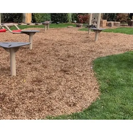Holzspäne stoßdämpfender Boden für Spielplatz Sans marque