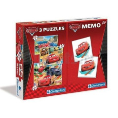 CLEMENTONI Cars 4-in-1-Rätsel + Memospiel mit 48 Karten 07802