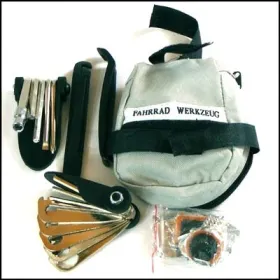 Kit de reparación de cámaras de aire y herramientas para bicicleta con bolsa